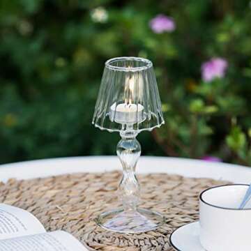 Gurfuy Stylish Glass Candle Holder for Table Decor