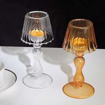 Gurfuy Stylish Glass Candle Holder for Table Decor