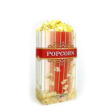100 Popcorn Serving Bags - 'Small' Standalone Flat Bottom Paper Bag Style