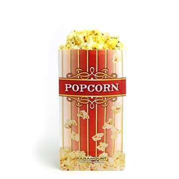 100 Popcorn Serving Bags - 'Small' Standalone Flat Bottom Paper Bag Style