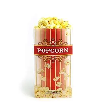 100 Popcorn Serving Bags - 'Small' Standalone Flat Bottom Paper Bag Style