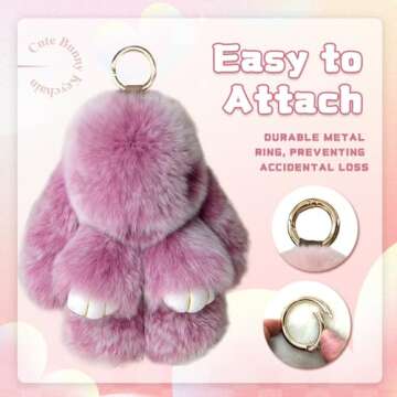 Bunny Lulu - Easter Keychain With Tin Box, Bunnylulu Lucky Keychains, Handmade Soft Bunny Keychain(Red)