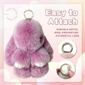 Bunny Lulu - Easter Keychain With Tin Box, Bunnylulu Lucky Keychains, Handmade Soft Bunny Keychain(Red)