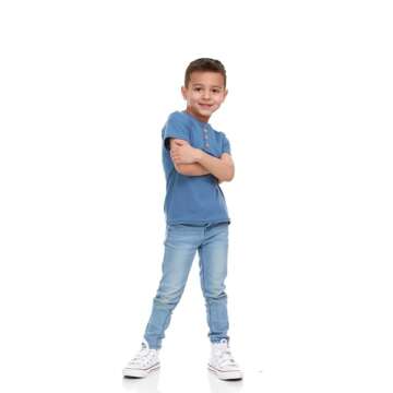 Cudlie 5-Pack Toddler/Baby Boy Short Sleeve Shirts - Premium Quality T-Shirt Tops for Lightweight Comfort and Style.Multipack Infants and Childrens Essentials.