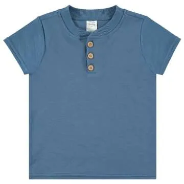 Cudlie 5-Pack Toddler/Baby Boy Short Sleeve Shirts - Premium Quality T-Shirt Tops for Lightweight Comfort and Style.Multipack Infants and Childrens Essentials.