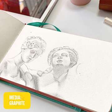 L'Oeil Mellow Art Watercolor Sketchbook: Travel Journal 9x14cm, 300gsm Dual Textured Paper, with Hardcover, Inner Pocket and Elastic Strap, for Watercolor, Watercolour pens, Gouache & Mixed Media