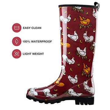 Stylish HISEA Women's Waterproof Garden Rain Boots