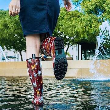 Stylish HISEA Women's Waterproof Garden Rain Boots