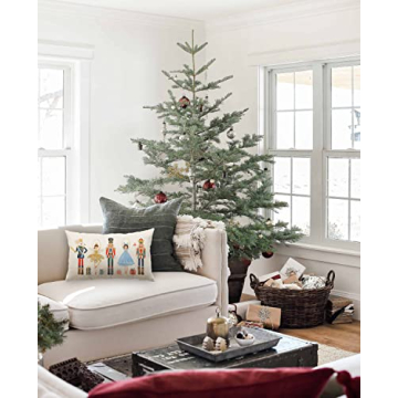 Merry Christmas Throw Pillow Cover Nutcracker Decor 12x20 Inch
