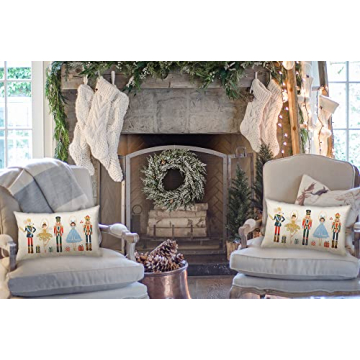 Merry Christmas Throw Pillow Cover Nutcracker Decor 12x20 Inch