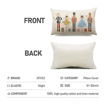 Merry Christmas Throw Pillow Cover Nutcracker Decor 12x20 Inch