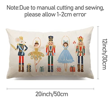 Merry Christmas Throw Pillow Cover Nutcracker Decor 12x20 Inch