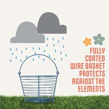 CONCORD 8" Egg Basket For Storage Collecting and Transporting Chicken and Duck Eggs. Farm Grade Wire Baskets. 2 Pack (Blue)