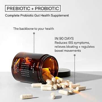 The Nue Co. Natural Prebiotic + Probiotic - IBS Relief - Supports Gut Health, Immunity, and Skin - Spore Based Bacteria - Vegan - Organic - Time-Delayed - 30 Day Supply