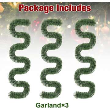 Christmas Garland, Artificial Non-Lit Soft Green Garlands 54FT Classic Christmas Greenery Garland Fe...