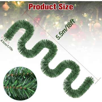 Christmas Garland, Artificial Non-Lit Soft Green Garlands 54FT Classic Christmas Greenery Garland Festive Home Decor for Indoor or Outdoor Use