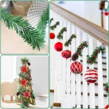 Christmas Garland, Artificial Non-Lit Soft Green Garlands 54FT Classic Christmas Greenery Garland Festive Home Decor for Indoor or Outdoor Use