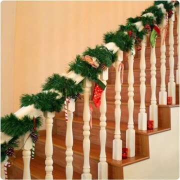 Christmas Garland, Artificial Non-Lit Soft Green Garlands 54FT Classic Christmas Greenery Garland Festive Home Decor for Indoor or Outdoor Use