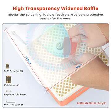 ANBULL Stained Glass Grinder Machine – Mini Portable Tool with 5/8" & 1" Bits