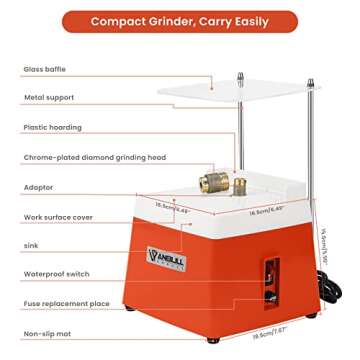 ANBULL Stained Glass Grinder - Portable and Efficient Tool