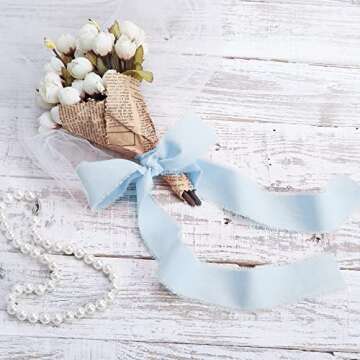 Keypan Blue Handmade Cotton Ribbon 1-1/2 x 15 Yards