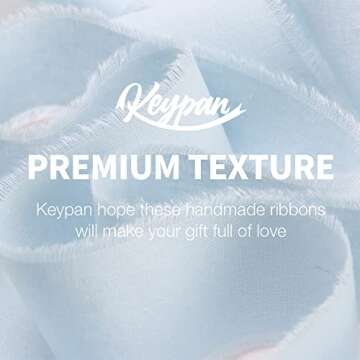 Keypan Blue Handmade Cotton Ribbon 1-1/2 x 15 Yards