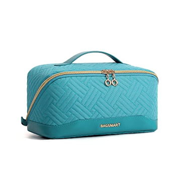 BAGSMART Makeup Bag Cosmetic Bag, Travel Makeup Bag,Water-resistent Makeup Bags for Women Portable P...
