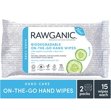 Organic Cotton Biodegradable Hand Wipes Twin Pack