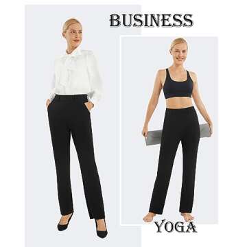 AFITNE Dress Pants for Women Business Casual Stretchy Straight Leg Petite Work Pants Yoga Dress Slac...
