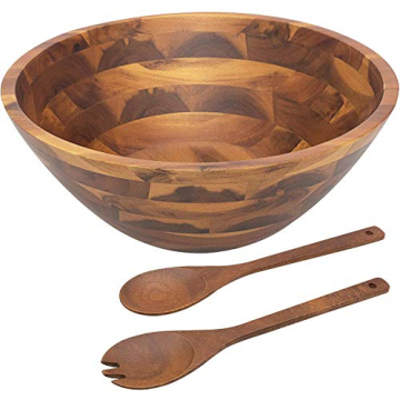 AIDEA Wooden Salad Bowls Set - Large 12.5" Acacia Serving Bowl