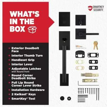 Kwikset San Clemente Matte Black Door Handle and Lock Set