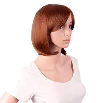 MapofBeauty 12 Inch Ginger Orange Bob Wig for Cosplay & Costume