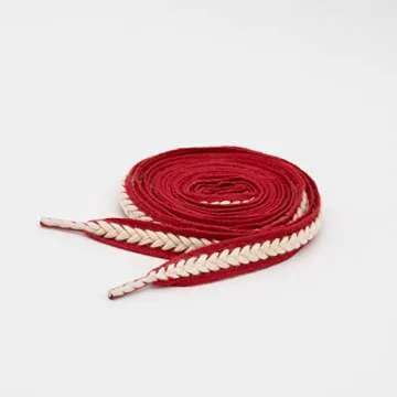Lilybekind 3/5" Wide Thick Fat Shoe Laces for Sneakers, Boots - Flat Replacement Shoelaces (Red Whit...