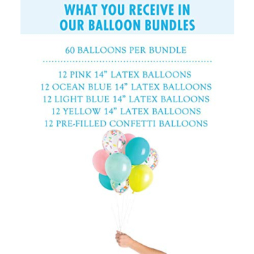 Ice Cream Party Balloons with Confetti for Celebrations