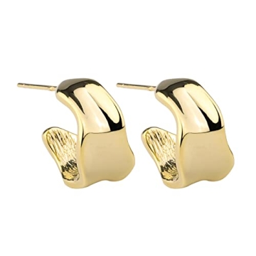 Handmade 14K Gold Women Hoop Earrings - Lightweight & Stylish Gift