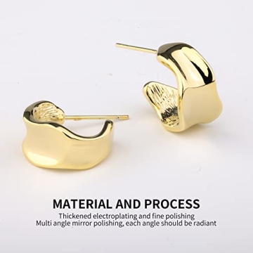 Elegant Handmade 14K Gold Hoop Earrings for Women