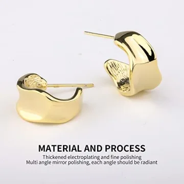 Elegant Handmade 14K Gold Hoop Earrings for Women