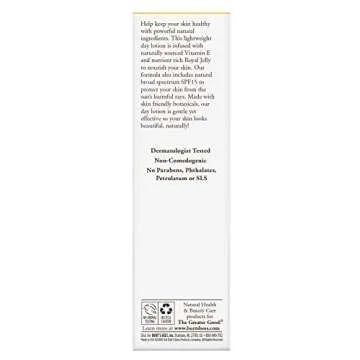 Burt's Bees Skin Nourishment Day Lotion with SPF 15 for Normal to Combination Skin, 2 Oz (Package May Vary)