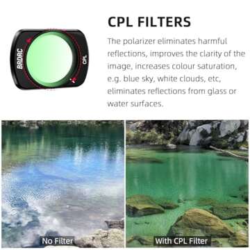 BRDRC Pocket 3 ND Filters Set, 6 Pack - CPL ND4 ND8 ND16 ND32 ND64 Lens Filter for DJI Osmo Pocket 3 Creator Combo Camera Accessories - Can be Stacked