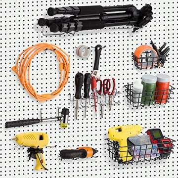 208Pcs Pegboard Hooks Assortment with 3 Pegboard Baskets Organizing Tools Garage Storage System for Kitchen Craft Room