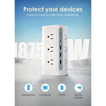 Oraimo 16 in 1 Power Strip Tower with Surge Protection