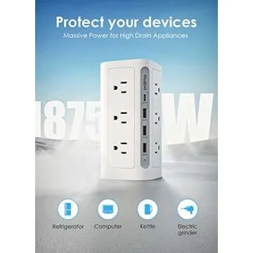 Oraimo 16 in 1 Power Strip Tower with Surge Protection