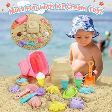 REZUCREY Beach Toys Ice Cream Set for Toddlers and Kids