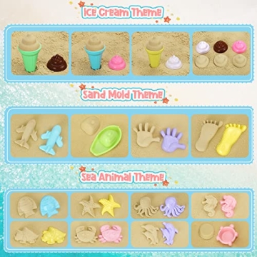 REZUCREY Beach Toys Ice Cream Set for Toddlers and Kids