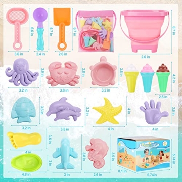 REZUCREY Beach Toys Ice Cream Set for Toddlers and Kids