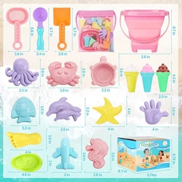 REZUCREY Beach Toys Ice Cream Set for Toddlers and Kids