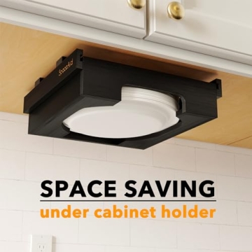 SpaceAid Bamboo 10-inch Paper Plate Dispenser Organizer