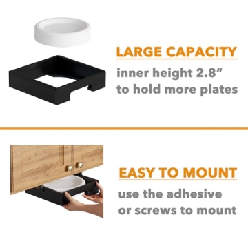 SpaceAid Bamboo 10-inch Paper Plate Dispenser Organizer