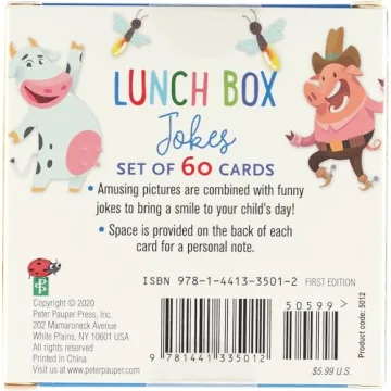 Lunch Box Jokes for Kids 60-Card Deck for Fun Lunches