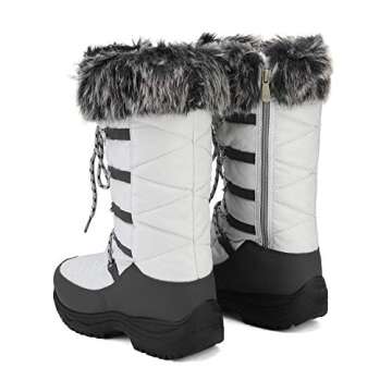 DREAM PAIRS Women's Warm Faux Fur Lined Mid-Calf Winter Snow Boots,Size 7,Maine/Grey Taupe,Maine